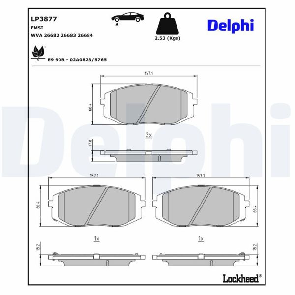 DELPHI LP3877 | Fren Balatası