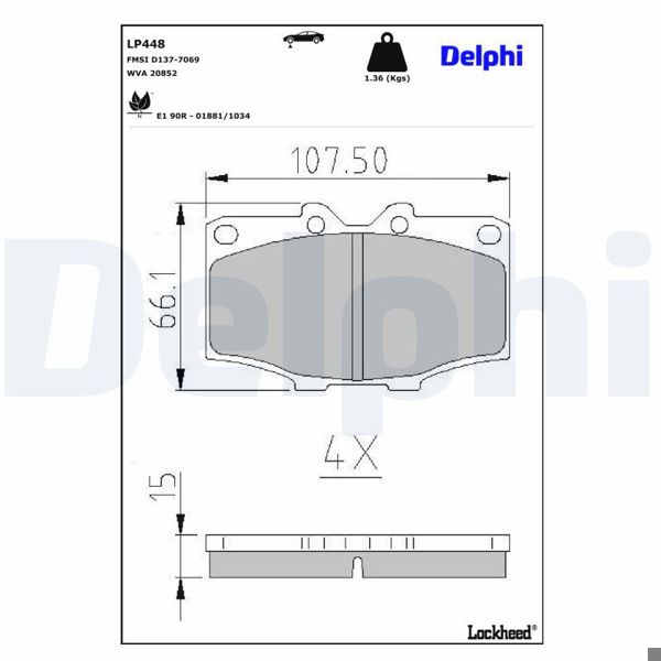 DELPHI LP448 | Fren Balata Ön 89-Hilux 2.44×4