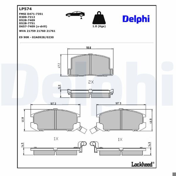 DELPHI LP574 | Fren Balatası