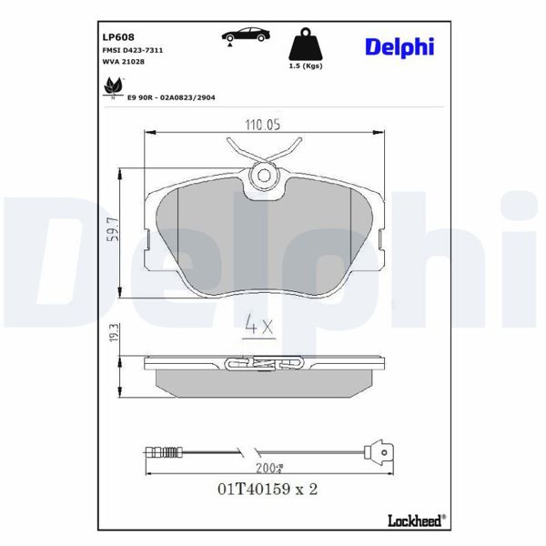 DELPHI LP608 | Fren Balatası