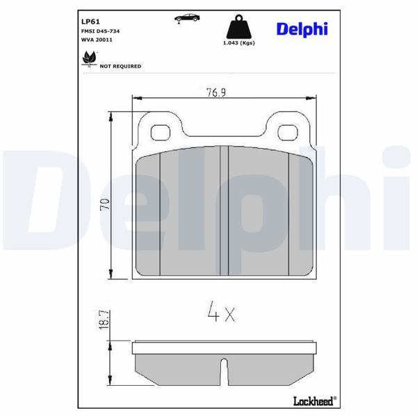 DELPHI LP61 | Fren Balatası