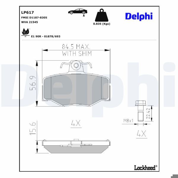 DELPHI LP617 | Fren Balata Arka Almera II (N16) 00-061.8 1.5 1.8 1.5 DCI 2.2 DCI 2.2 DCI Almera II Hatchback (N16) 00-061.5 1.8 2.2 Di 1.5 1.8 1.5 DCI 2.2 DCI 2.2 DCI Almera Tıno (V10) 00-061.8 2.0 2.2 DCI 2.2 DCI 2.2 DCI 1.8 Primera (P10) 90-962.0 16V Primera P11 96-02 Almera-02