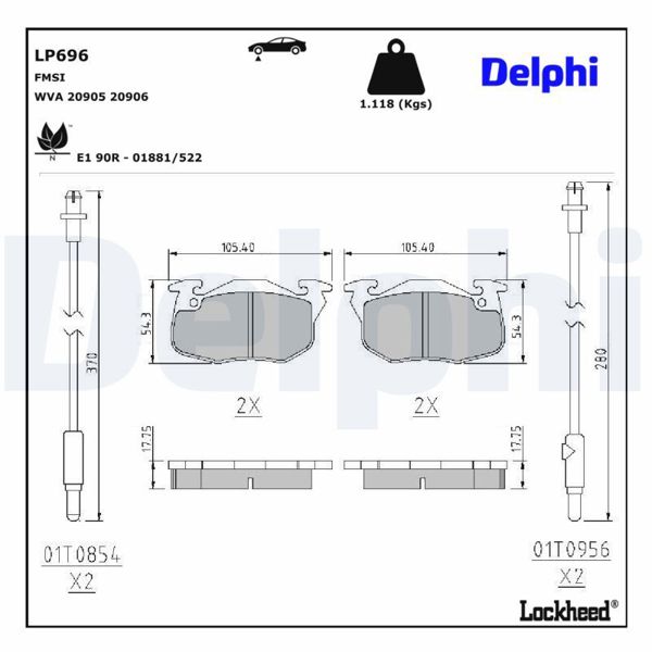 DELPHI LP696 | Fren Balatası