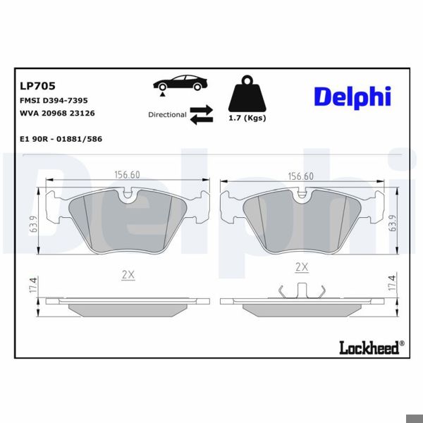 DELPHI LP705 | Fren Balatası