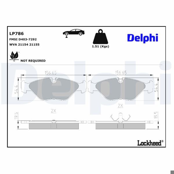 DELPHI LP786 | Fren Balatası
