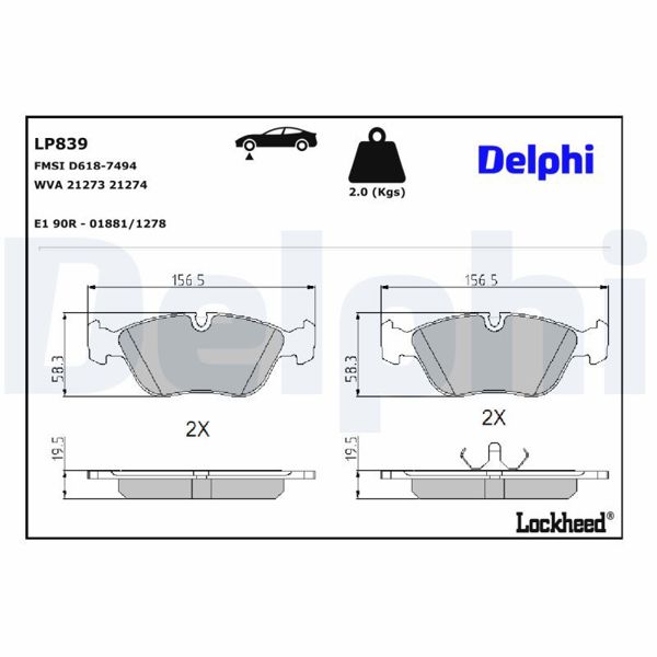 DELPHI LP839 | Fren Balatası
