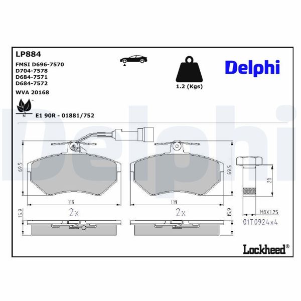 DELPHI LP884 | Fren Balatası