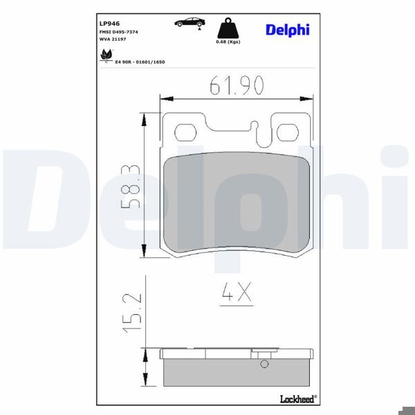 DELPHI LP946 | Fren Balata Arka Mercedes E Serisi W210
