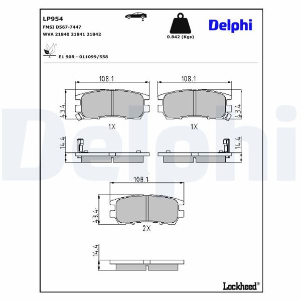 DELPHI LP954 | Fren Balata Arka L400 Minibüs / Otobüs (Pd_W, Pc_W, Pa_V, Pb_V, Pa_W) 95-052.4 İ 4Wd (Pd4v / W) 2.5 TD (Pa5v / W, Pb5v) 2.5 TD 4Wd (Pd5v / W) 2500 TD (Pa5w) 2.4 4Wd (Pd4w) L400 Panelvan / Van (Pd_W, Pc_W, Pb_V, Pa_W, Pa_V) 96-052500 TD (Pd5w, Pd5v, Pa5w, Pa5v) 2500 TD 4Wd (Pd5w, Pd5v, Pa5w, Pa5v) Pajero I (L04_G, L14_G) 83-912.5 TD (L044g, L049g) Pajero I Canvas Top (L04_G) 82-902.5 TD (L044g, L049g) Pajero II (V3_W, V2_W, V4_W) 90-992.5 TD 4Wd (V24c, V24w) 2.8 TD (V46w, V26w) 2.4 (V21w, V21c) 3.0 V6 24V (V43w, V23w) Pajero II Canvas Top (V2_W, V4_W) 90-002.5 TD 4Wd (V24c, V24w) 3.0 V6 24V (V23w, V23c) 2.4 (V41w, V21w, V21c) Pajero Sport I (K7_, K9_) 98-053.0 V6 (K96w) 2.5 TD (K94w) L400 95-05 Pajero II 91-00 Sıgma 90-96