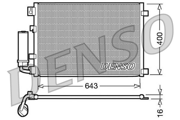 DENSO DCN46002 | Klima Radyatör Nissan: Qashqai 1.6-2.0 07-643×77×16 Otomatik