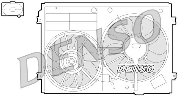 DENSO DER32012 | Fan Davlumbazı Komple Motorlu-Hava Gırıslı 680×460 (VW Caddy 04-Golf 04-14 Passat 06 -) Bkd-Azv-Bwa