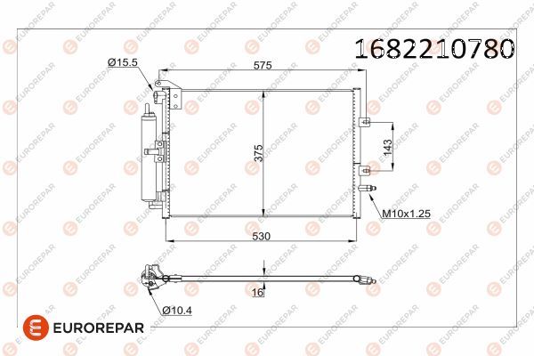EUROREPAR 1682210780 | Psa / Erp Klima Radyatörü Renault Clio III-Modus (04-09) K9k K4j D4f