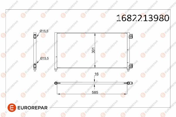 EUROREPAR 1682213880 | Psa / Erp Klima Radyatörü Kia Sportage III (Sl) Hyundai İx35 (Lm,El,Elh)