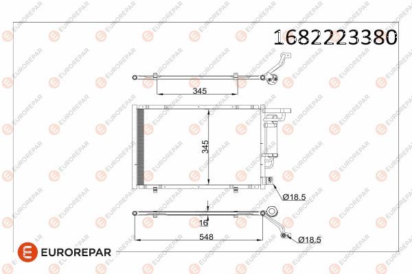 EUROREPAR 1682223380 | Psa / Klima Radyatörü Komple B-Max 12 > Tourneo Courıer C4a 14 > ()