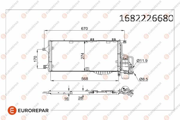 EUROREPAR 1682226680 | Psa / Erp Klima Radyatörü Opel Combo Corsa C Tigra