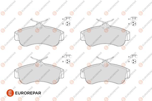 EUROREPAR 1686266680 | Psa / Erp Fren Balatası Ön (130mm) Almera II 00-Primera 90-(Tamir Takım Kit) Gdb3271
