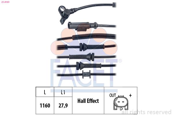 FACET 21.0161 | ABS Hız Sensörü-Panda, Panda Van / Ypsılon 05 / 2011 >