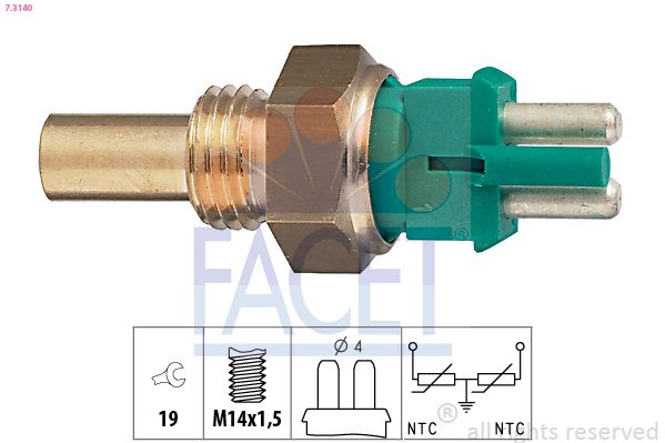 FACET 7.3140 | Hararet Müşürü (Om601, Om602, Om603, Om604 Om605) W124 93 > 95 W202 93 > 00 Vito W638 97 > 03 Sprinter 96 > 06