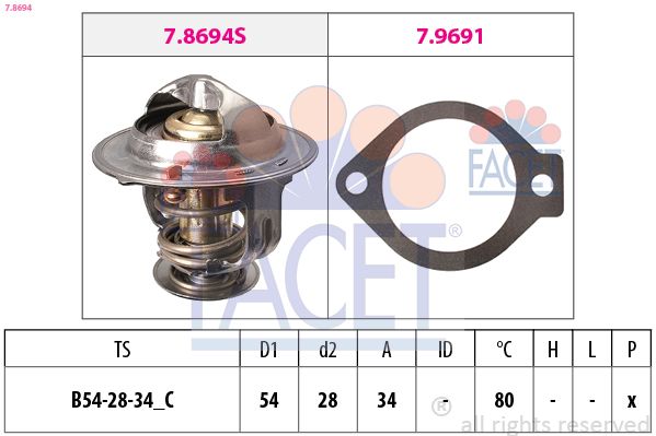 FACET 7.8694 | Facet / Termostat Opel Antara / Chevrolet Captiva / Cruze Z20dm