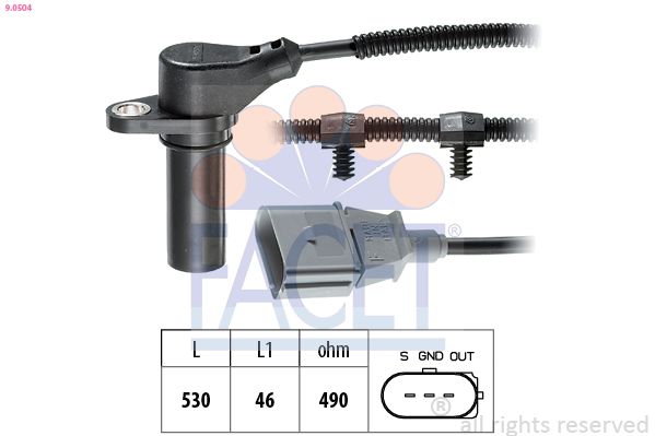 FACET 9.0504 | Krank Devir Sensörü Transporter T5 Beetle Bora Golf IV Sharan A3 Alhambra Ibiza Leon Toledo Fabia O