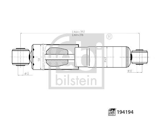 FEBI BILSTEIN 194194 | Amortisör Arka Kangoo 750Kg Gazlı Teleskopık