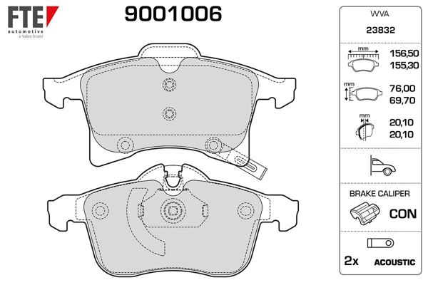 FTE 9001006 | Ön Fren Balatası Astra H-Meriva A-Meriva B-Zafira B-Corsa C-Combo C Y17dt Z17dth