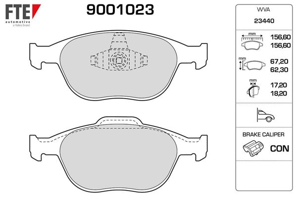 FTE 9001023 | Ön Fren Balatası Connect 1.8 TDCI 02 /-Focus 1.8 TDCI 98-05