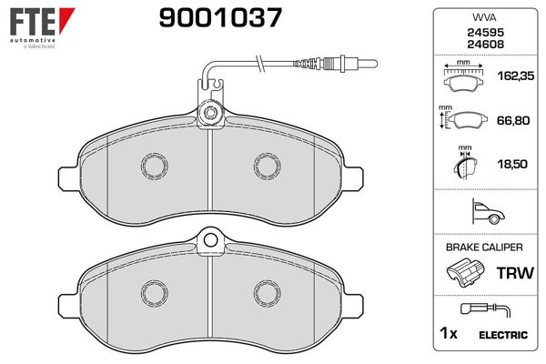 FTE 9001037 | Ön Fren Balatası Scudo III Jumpy III Expert III 2.0I / 1.6 HDI 90 / 2.0 HDI 120 / 2.0 HDI 140 / 2.0I 01 / 07