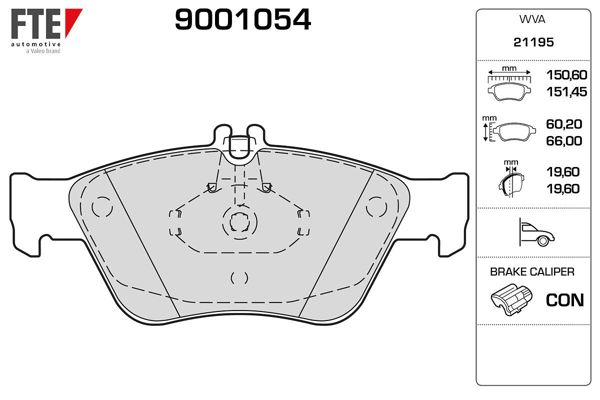 FTE 9001054 | Fren Balatası Ön W202 95-00 S202 97-01 C208 97-00 W210 95-00 S210 99-03 C140 92-99 R170 00-04