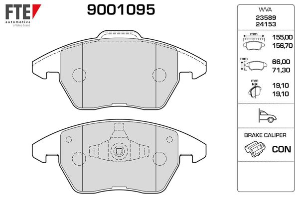 FTE 9001095 | Ön Fren Balatası C4 2.0 HDI 135Ps 11 / 04 C4 Coupe 2.0 16V 2.0 HDI 135Fap (11 / 04) 307 2.0 HDI 16V P208 P308 P3008 P207 Rcz Ep6 Ep6cdt