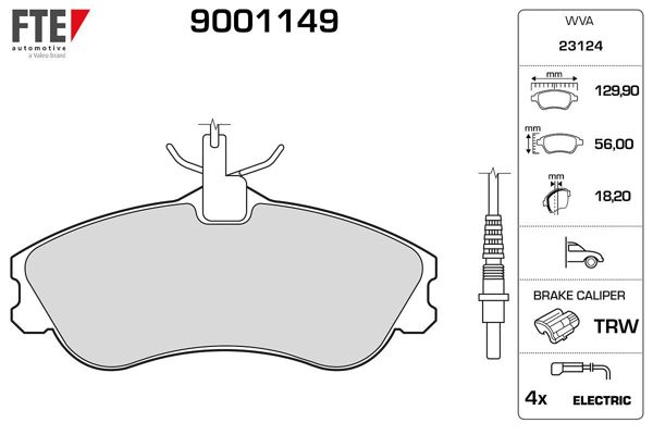 FTE 9001149 | Ön Fren Balatası Partner P306 Cabrıolet / Sedan 1,8I 16V 2,0I Berlingo Xsara 1,8I 1,9D
