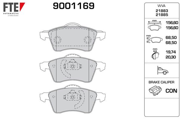 FTE 9001169 | Ön Fren Balatası (15) Transporter T4 90-03