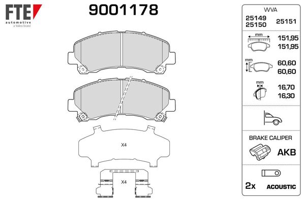 FTE 9001178 | Ön Fren Balatası Isuzu D Max 10 -