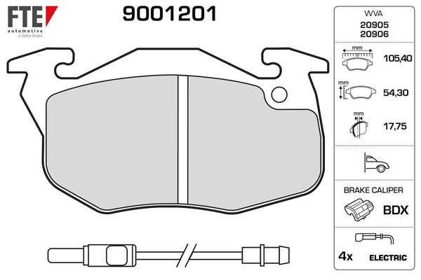 FTE 9001201 | Ön Fren Balatası R9 Ym R19 Clio III Express Saxo 1.0I.1.1I.1.4I (Fişli) Saxo P106 P306 P405 (Hava Sogutmasız Ondısk İçin)