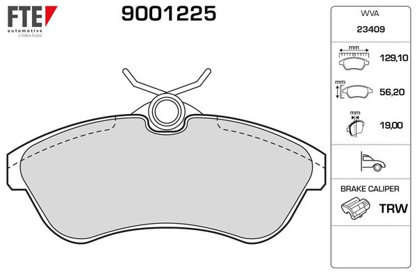 FTE 9001225 | Ön Fren Balatası C2 C3 1.4 1.4 HDI 16V (90Hp) 16V,1.6 16V,1.6 HDI 1.6 Vtr 03 -