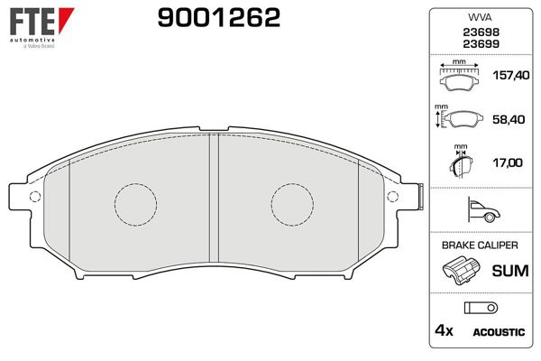 FTE 9001262 | Ön Fren Balatası Nissan Qashqai 2007 2012 X Traıl 2008 2011 Renault Kaleos 2.0 DCI