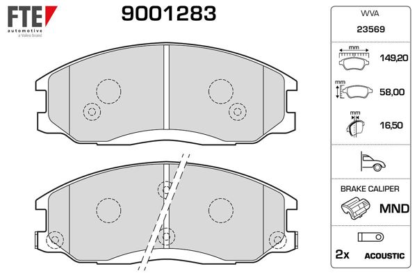 FTE 9001283 | Ön Fren Balatası Hyundai Starex 03- Santafe 01-06 / Ssangyong Kyron / Actyon