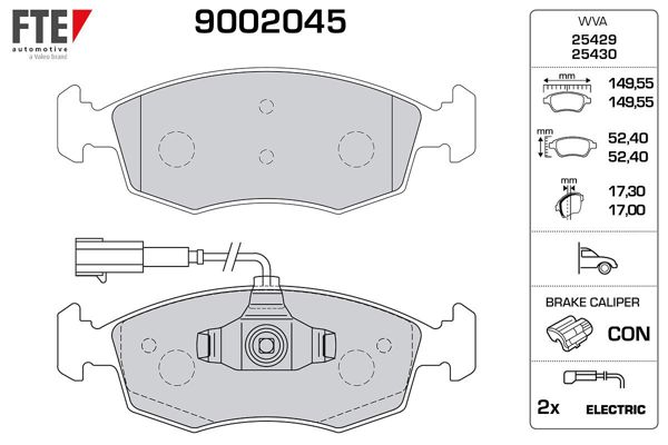 FTE 9002045 | Ön Fren Balatası Punto Evo 500 1.2 / 1,3 / 1.4 09 -