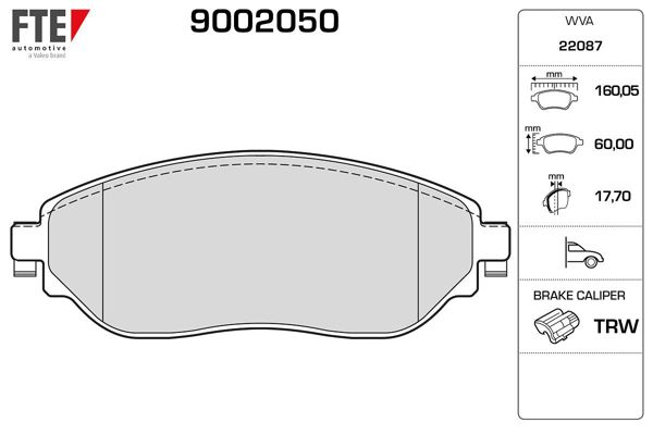 FTE 9002050 | Fren Balatası Ön