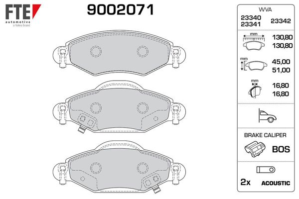 FTE 9002071 | Ön Fren Balatası Yaris 03 > 10 VVTI 1.4 1,5 D4d