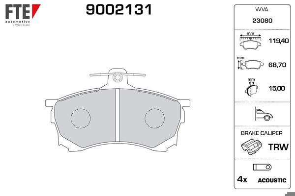 FTE 9002131 | Ön Fren Balatası Carisma 1.6I 96-01