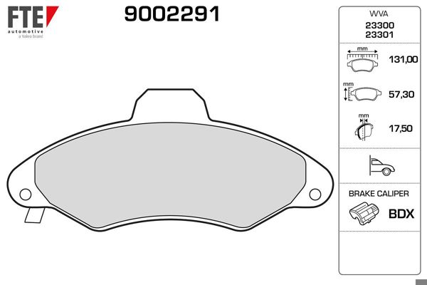 FTE 9002291 | Ön Fren Balatası Escort 90-00 Orıon 1.3 / 1.4 / 1.6 90-93
