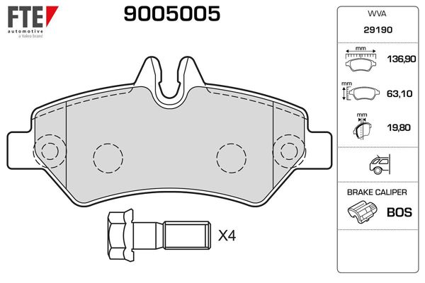 FTE 9005005 | Fren Balatası Arka Sprinter 906 06 > Crar 06 > 16