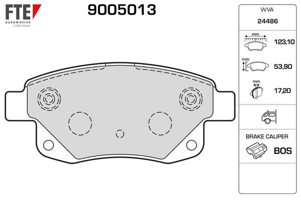 FTE 9005013 | Arka Fren Balatası Transit V347 V348 2,2 TDCI / 2,4Tdcı / 3,2 TDCI 06 /-Fişli