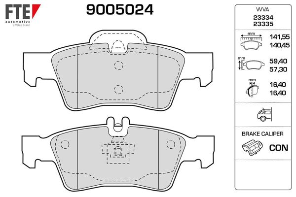 FTE 9005024 | Disk Fren Balatası (Arka) Mercedes E-Serisi C218, CLS 300-350, W211, E200, E240, E320, E350, E500, W212, W220, W221, X218 | 1 Adet
