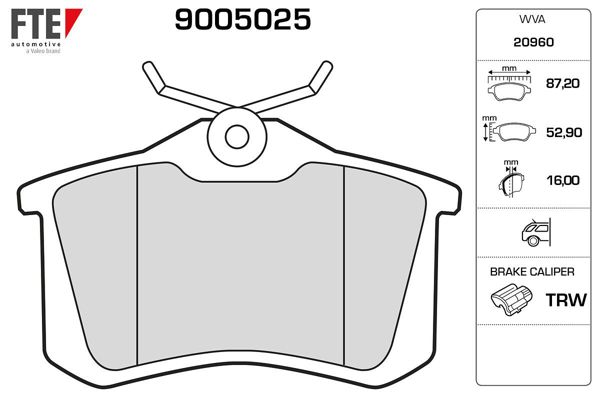 FTE 9005025 | Fren Balatası Arka