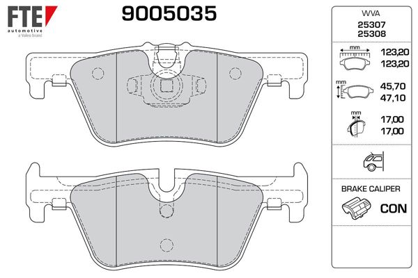 FTE 9005035 | Fren Balatası Arka BMW F20 F21 F30 F34 F31 F32 F33 F36 F80 F33 F83