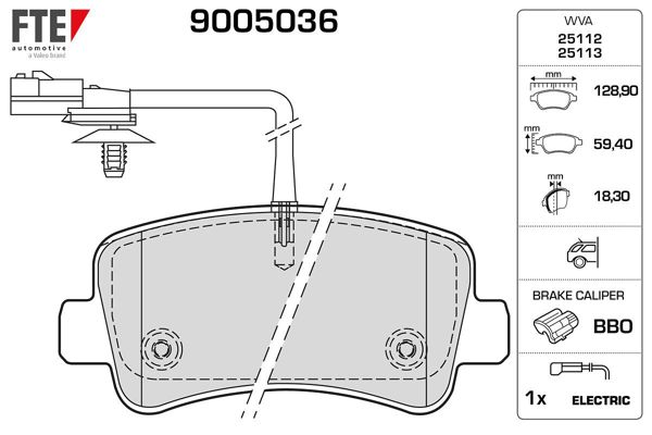 FTE 9005036 | Fren Balatası Arka Disk Tek Teker | 1 Adet