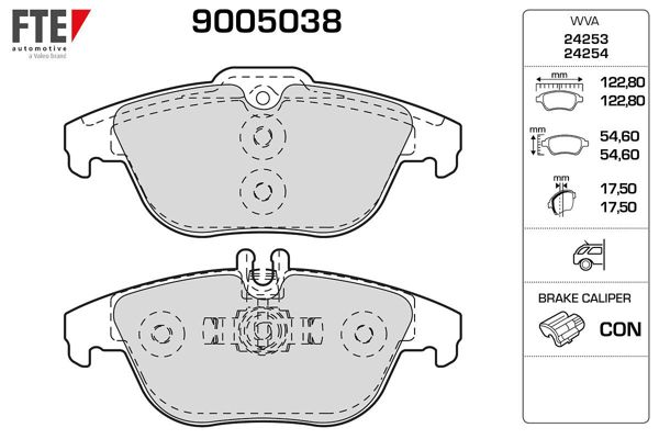 FTE 9005038 | Fren Balatası Arka X204 08-15 W204 07-14 S204 07-14 C207 11-16 A207 10-16