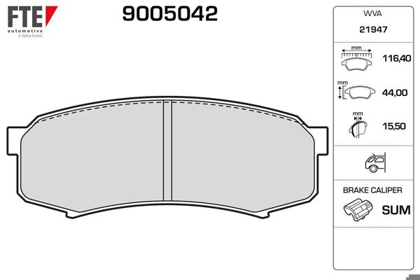 FTE 9005042 | Fren Balatası Arka Land Cruiser 2.7 3.4 4.0 97- Lexus Gx 470 01-